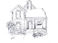 black and white sketch the actual House of Lauren Zinn